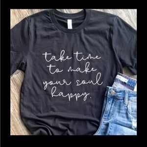 Black Graphic Tee with Inspirational Quote